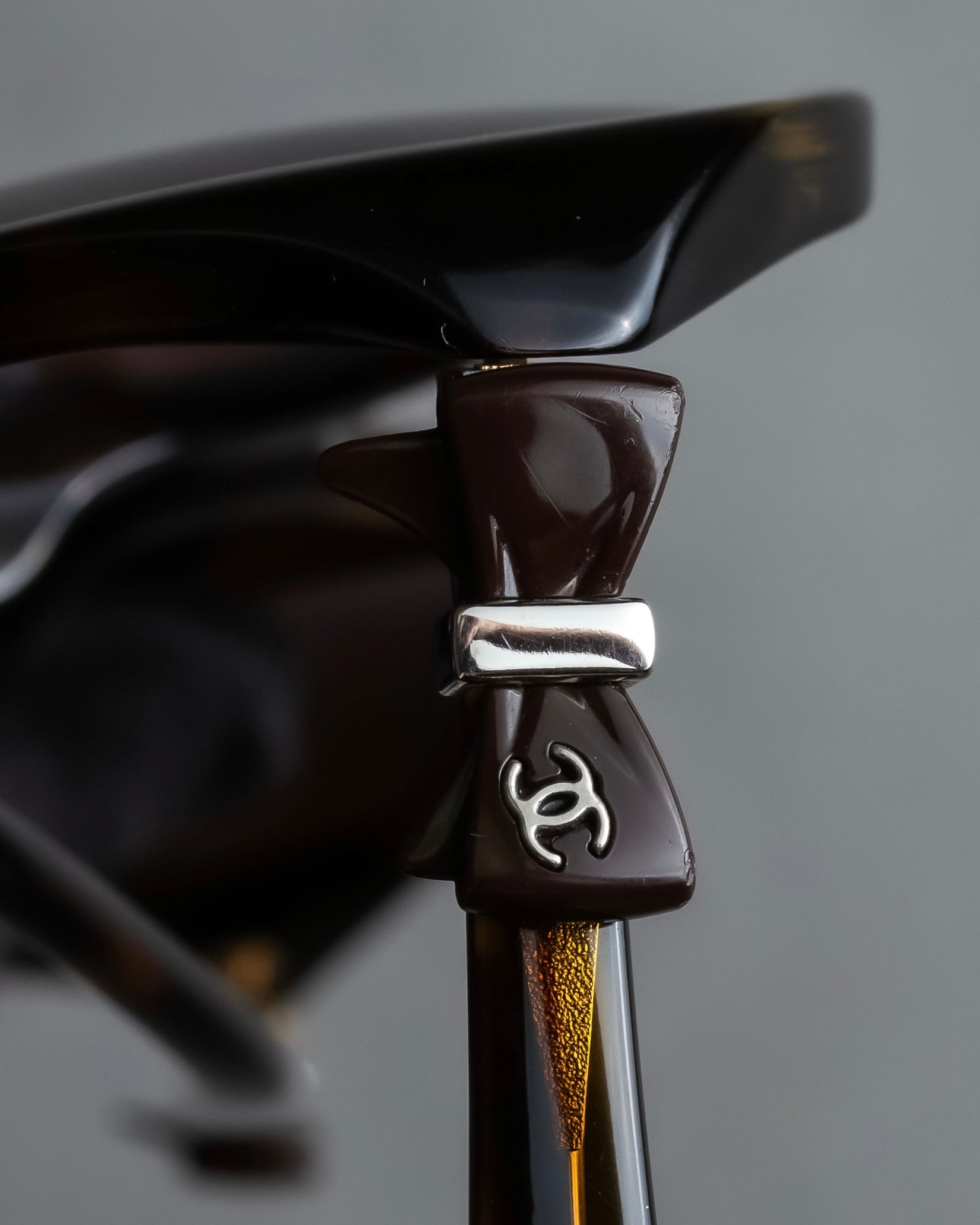 "CHANEL" Butterfly frame brown lens sunglasses