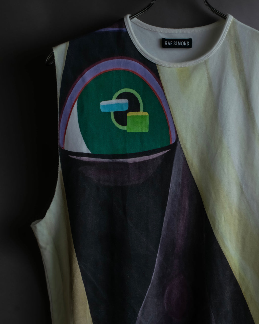 "RAF SIMONS" 13SS Surrealist face print sleeveless top