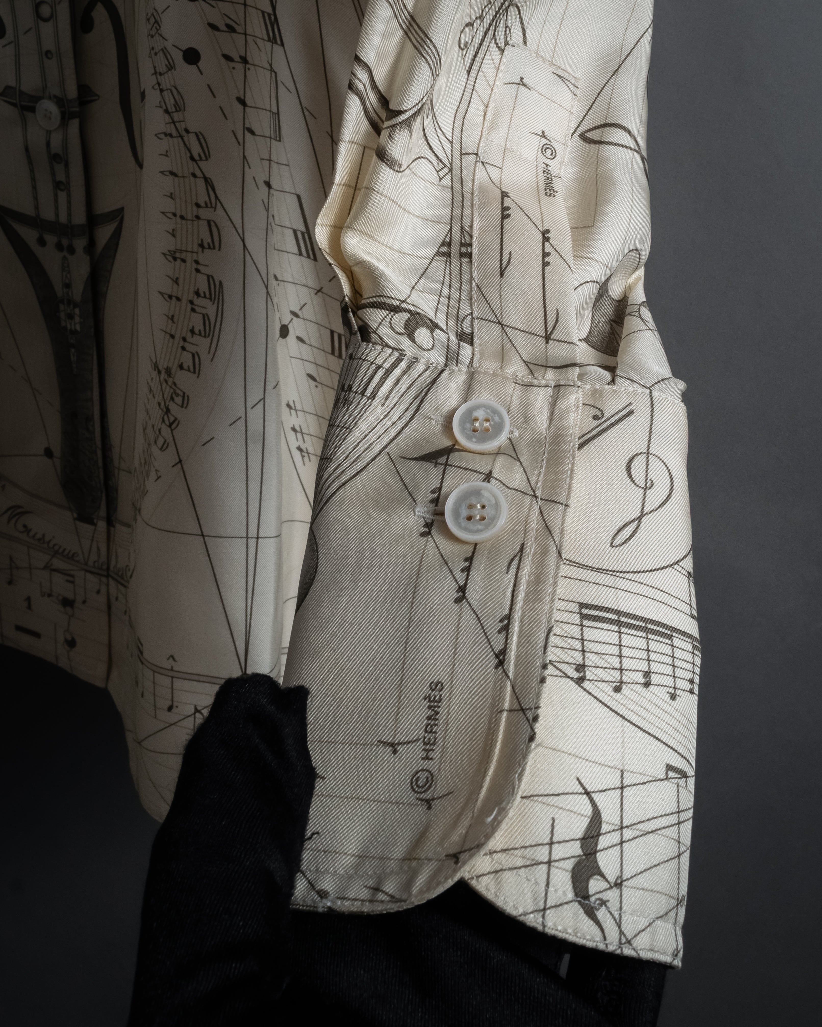 -SPECIAL- "HERMES" 00's Jean-Paul Gaultier Era Silk Twill Shirt "La Musique des Sphères