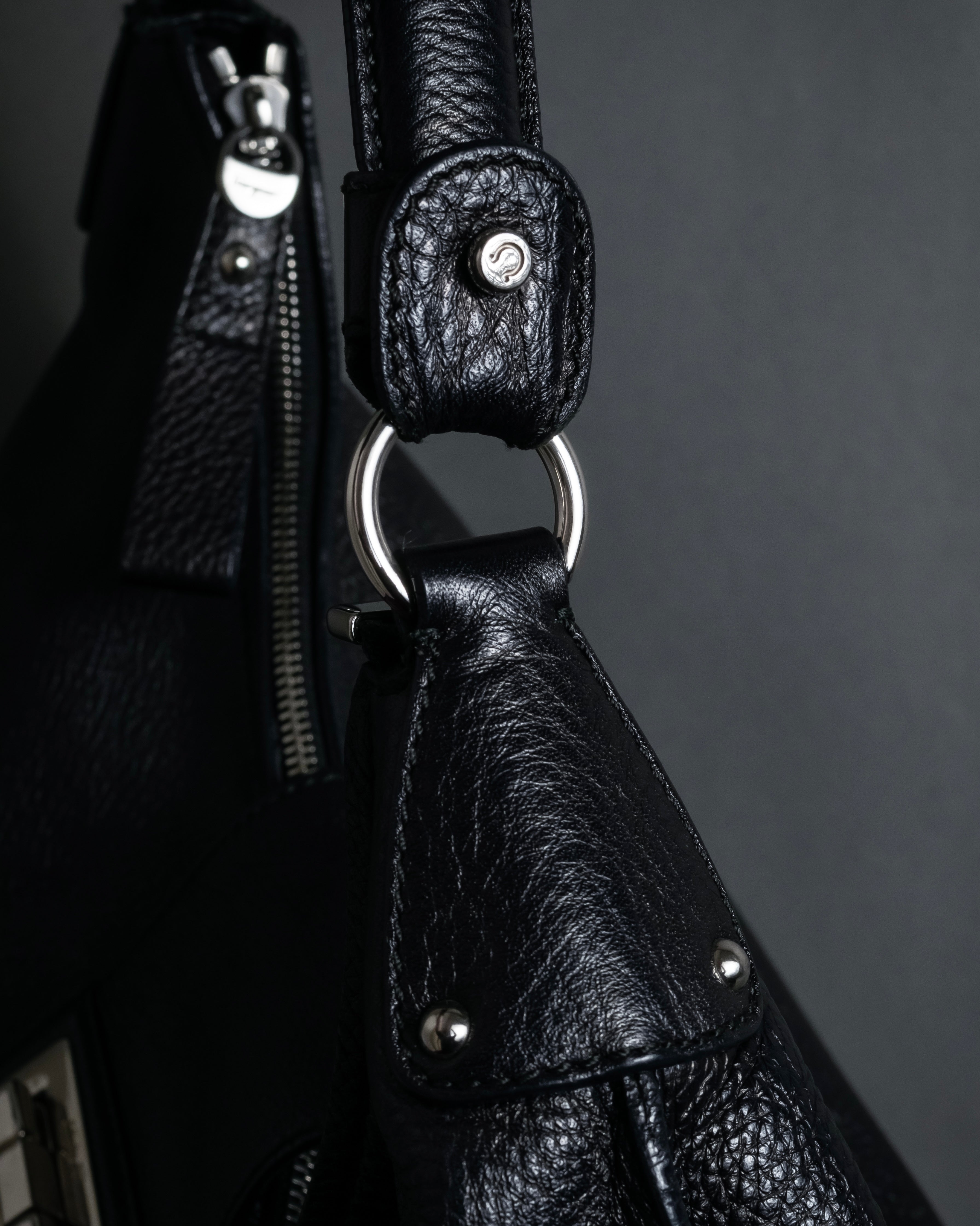 "Salvatore Ferragamo" Gancini motif draping leather bag