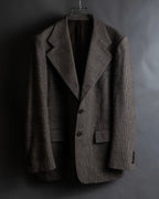 "YVES SAINT LAURENT" Glen plaid oversized wool tailored jacket