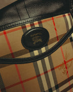 “Burberrys” 80’s-90’s Shadow horse check saddle shoulder bag