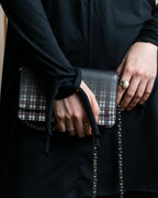 "MAISON MARGIELA" Check pattern gradient design chain shoulder leather wallet bag