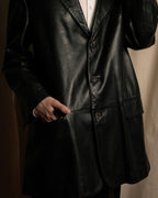 "Salvatore Ferragamo" Straight silhouette leather tailored jacket