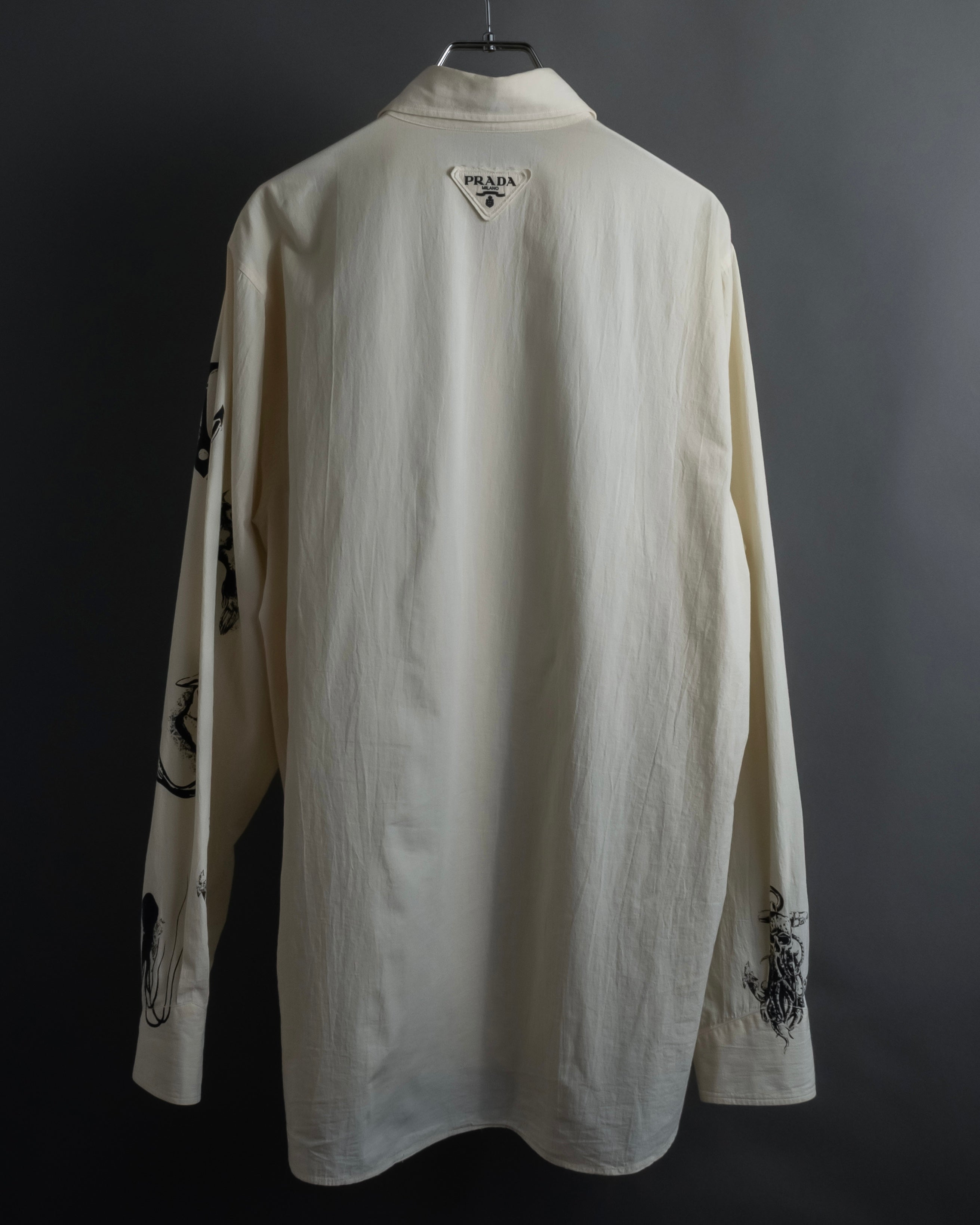 "PRADA" 22SS Sea fable motif print oversized shirt
