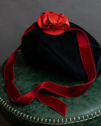 "YVES SAINT LAURENT" Rose motif leather choker＆ribbon accessories