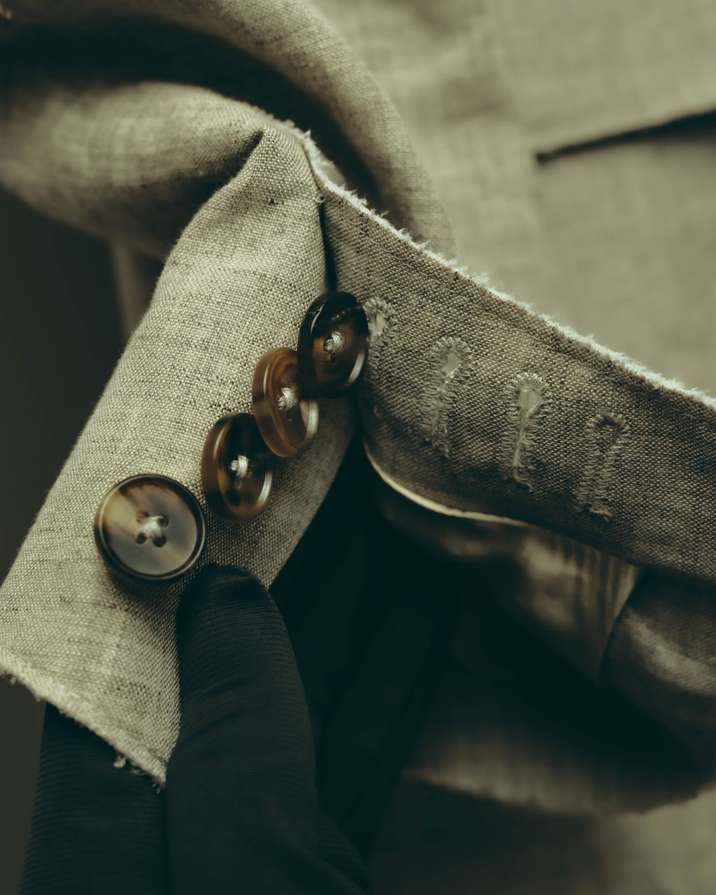 -SPECIAL- “Maison Martin Margiela” 2014SS raw-edge linen tailored jacket