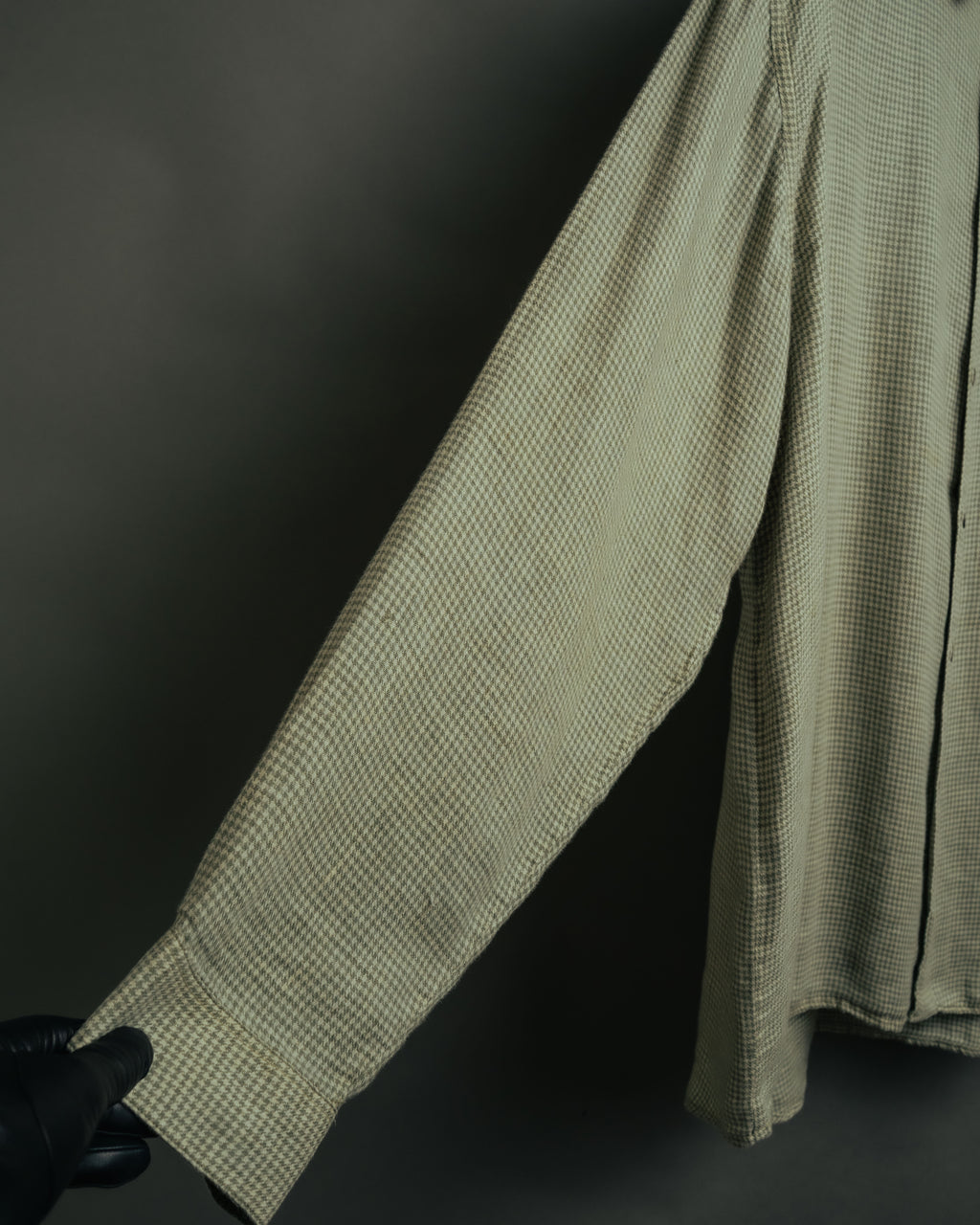 -MOOD Vintage Collections-
90’s Houndstooth linen relaxed shirt