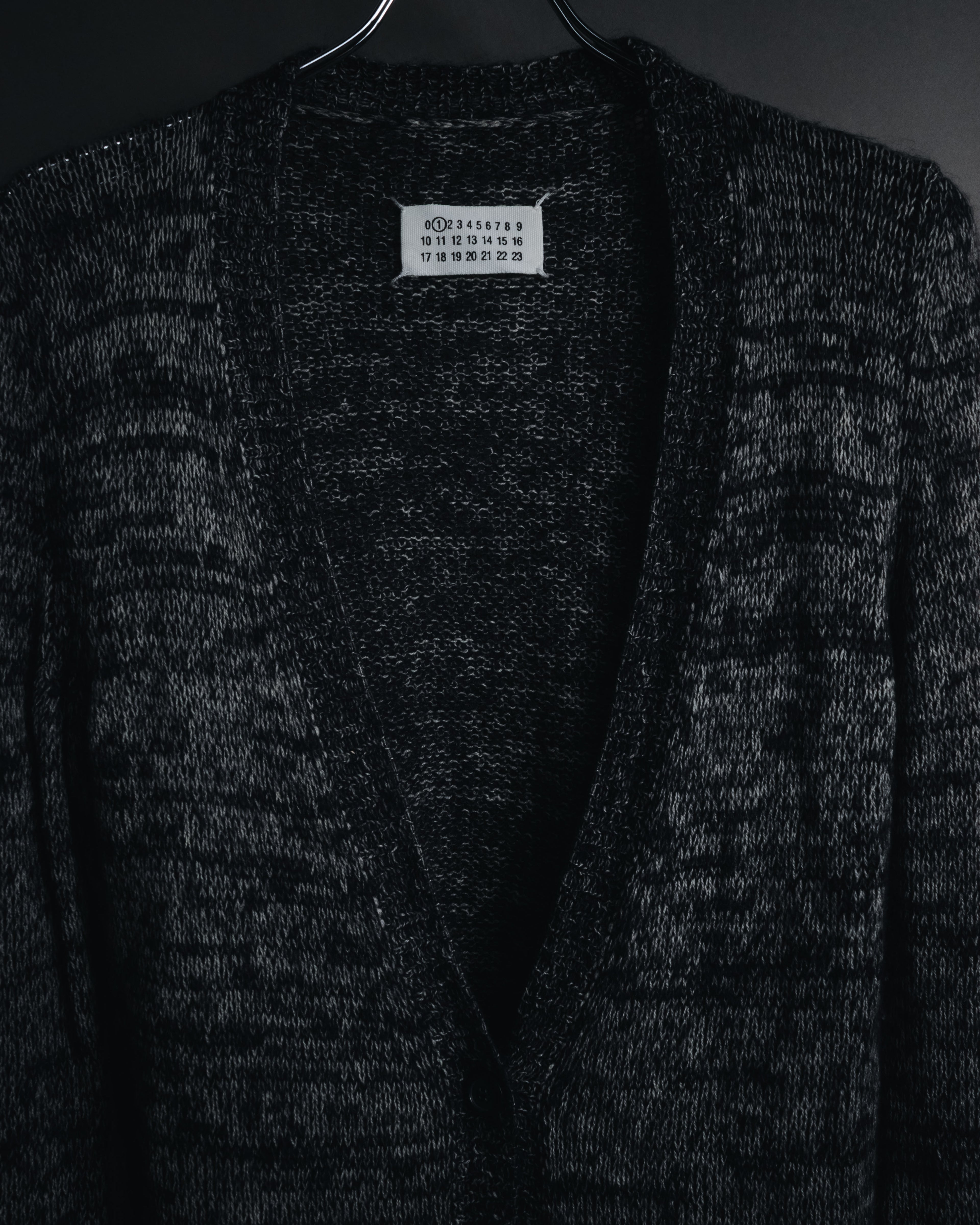 "Maison Martin Margiela" 2011AW deconstructed melange mohair wool cardigan
