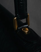 –SPECIAL– "Valentino Garavani"
1985-95 Croc embossed trapezoid top handle bag