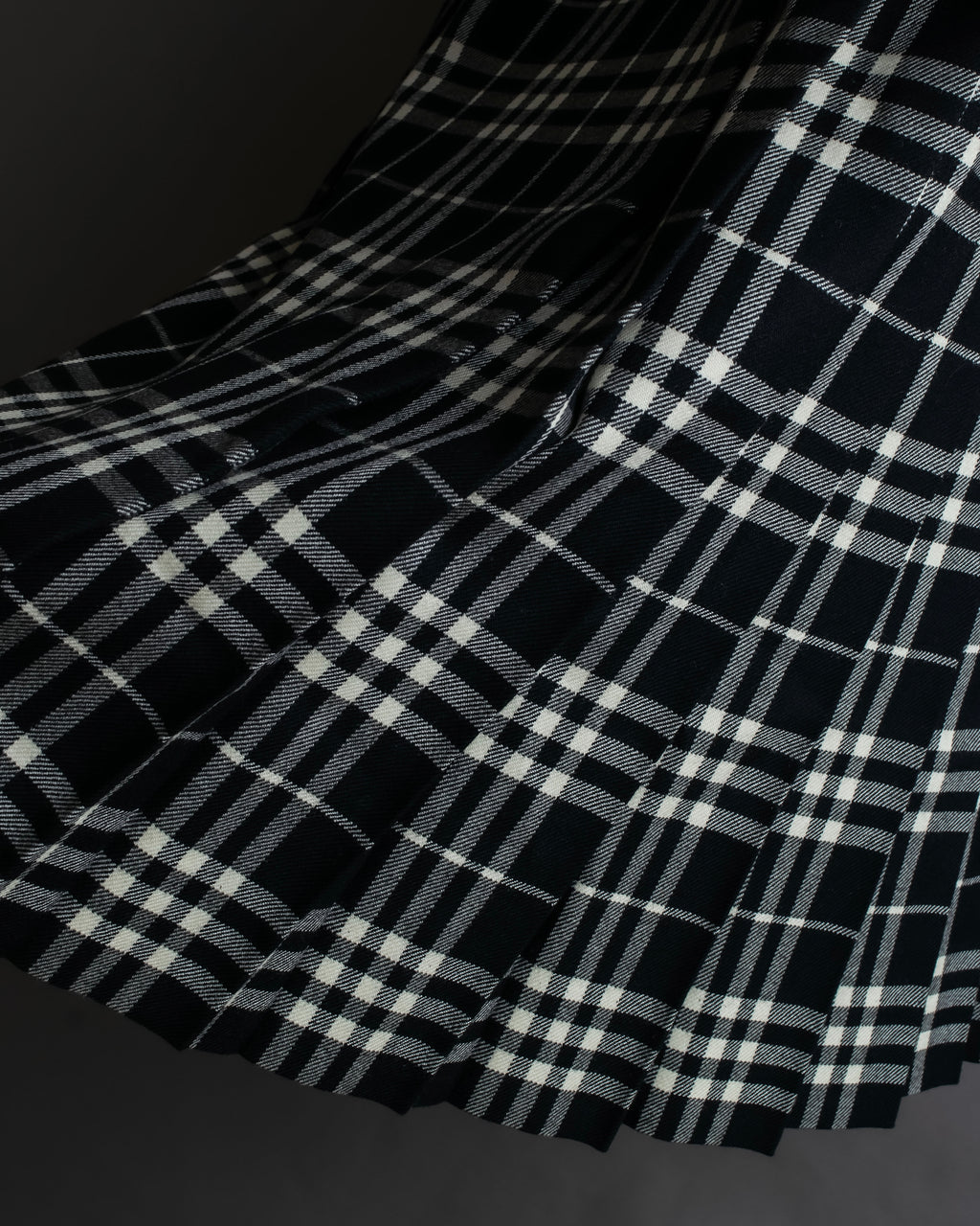 "BURBERRY" Tartan check pleated wrap skirt