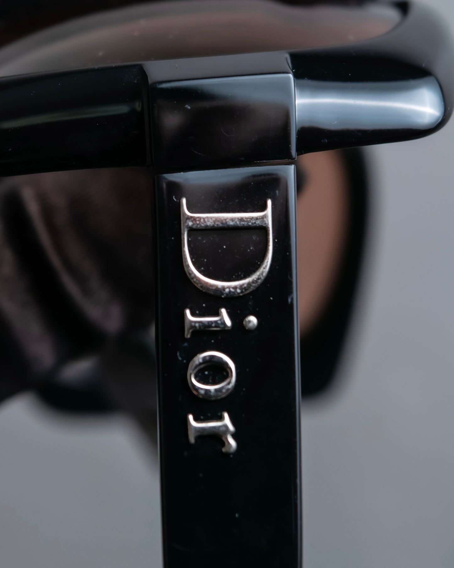 "Dior" Square frame logo engraved brown lens sunglasses