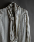 "MAISON MARGIELA" 16SS bowtie design striped long shirt