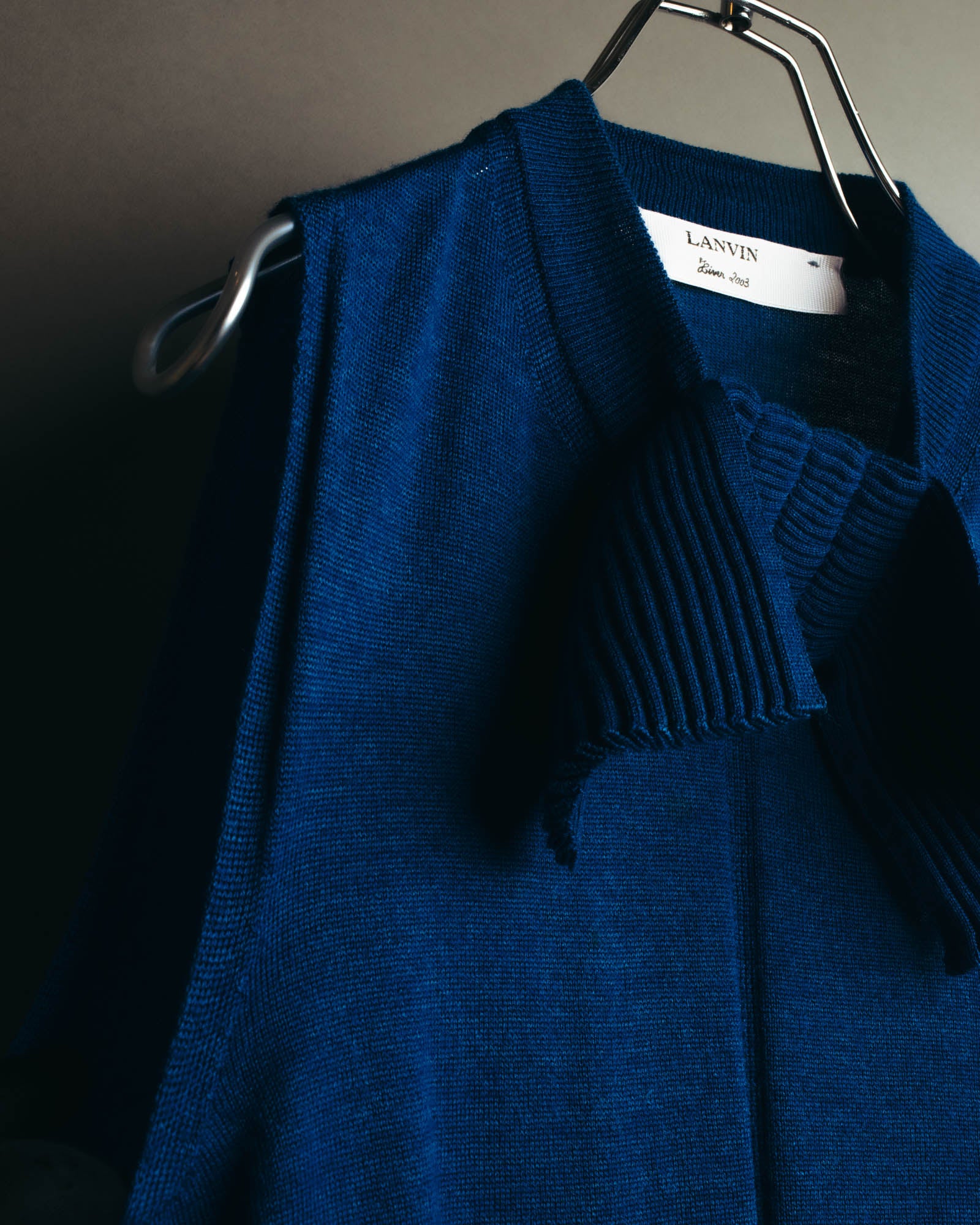 "LANVIN" 00's Elegant wool silk sleeveless knit top