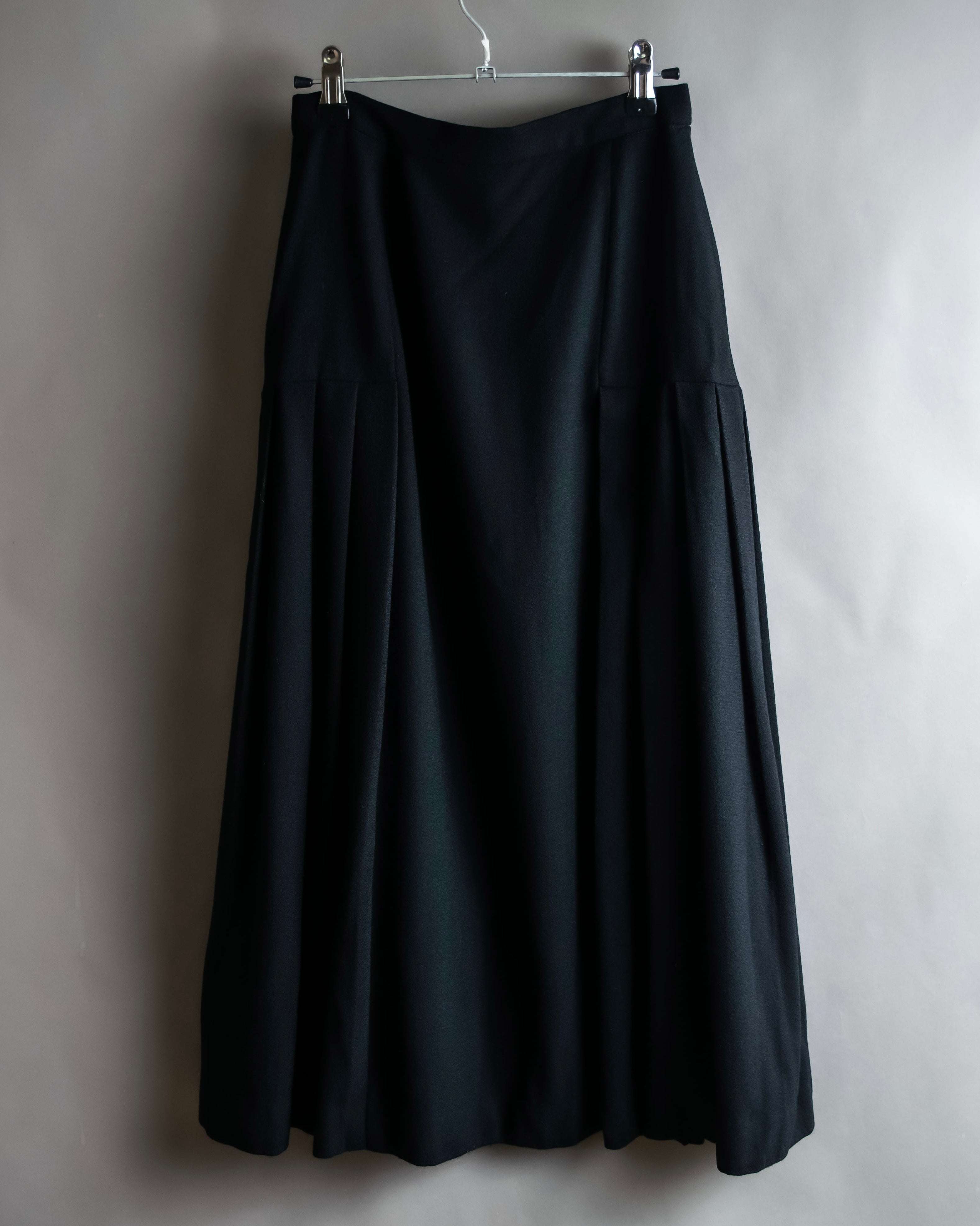 "Christian Dior" Wool draped pleated flared skirt