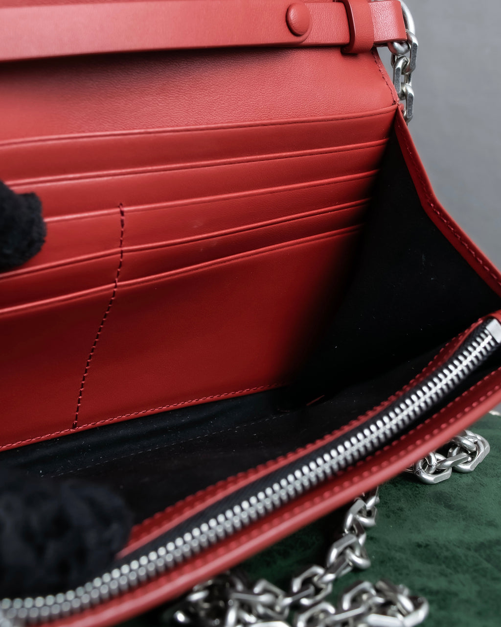 "KENZO" K motif design chain shoulder wallet bag