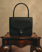 "Christian Dior" 70's-80's Ostrich textured leather handbag