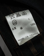 "JEAN PAUL GAULTIER" Tribal circle motif design striped silk neck tie