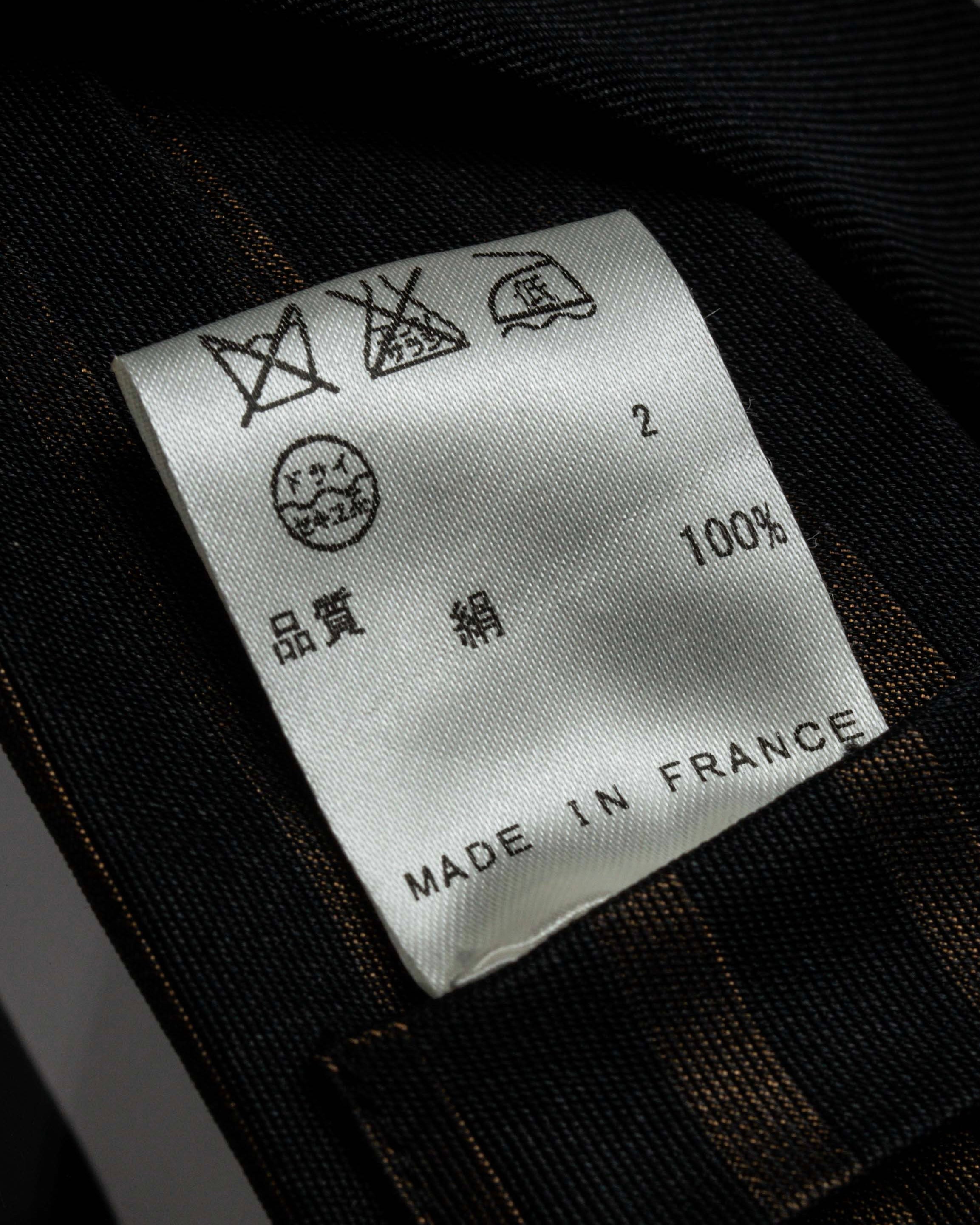 "JEAN PAUL GAULTIER" Tribal circle motif design striped silk neck tie