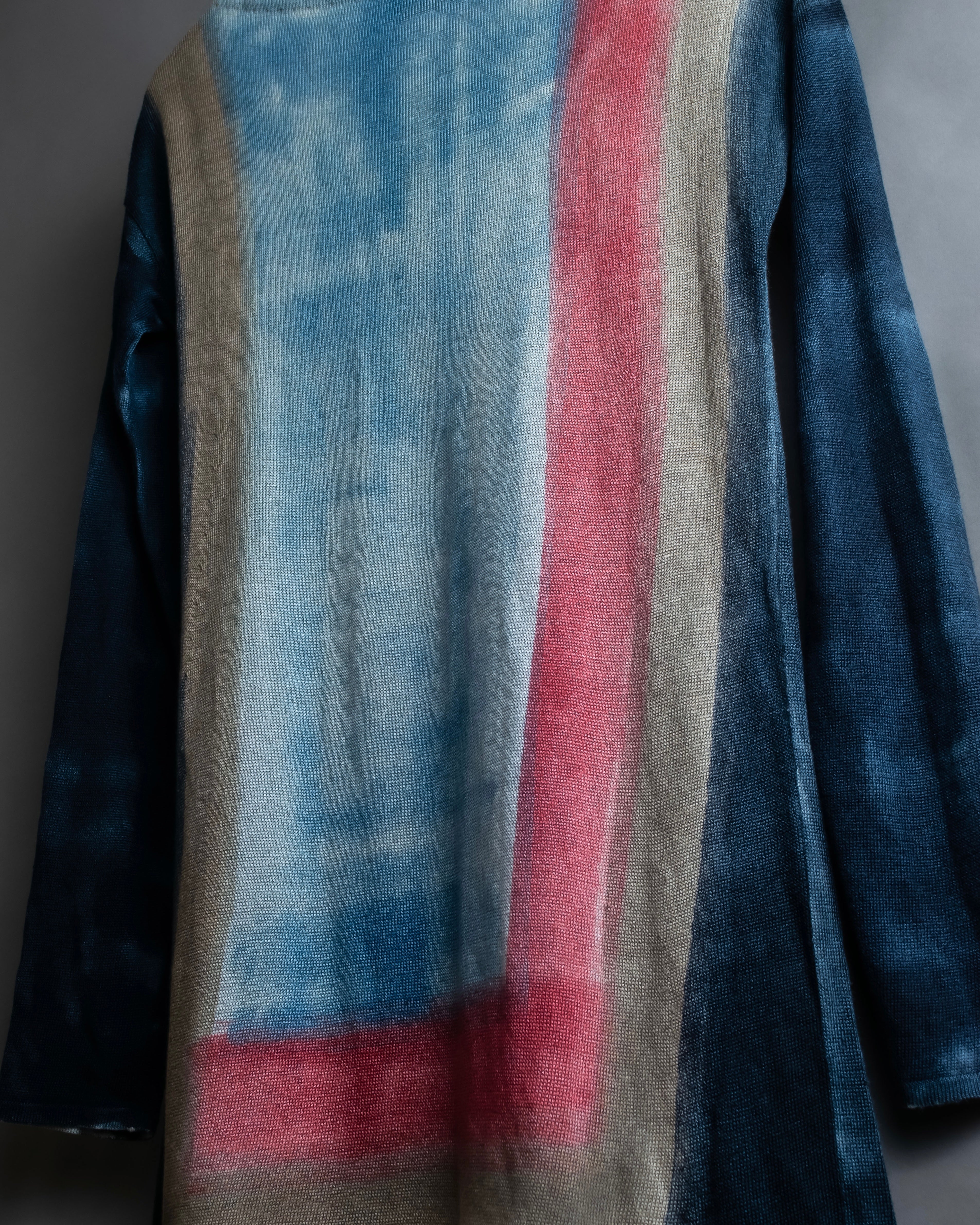 "Loro Piana" Hand-painted gradient knit tunic