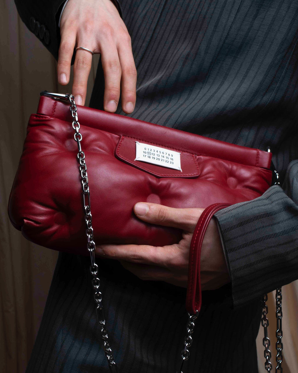 "MAISON MARGIELA" Red color Glam Slam chain shoulder bag