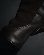 “HERMÈS” 2010’s bi material lambskin silk lined gloves