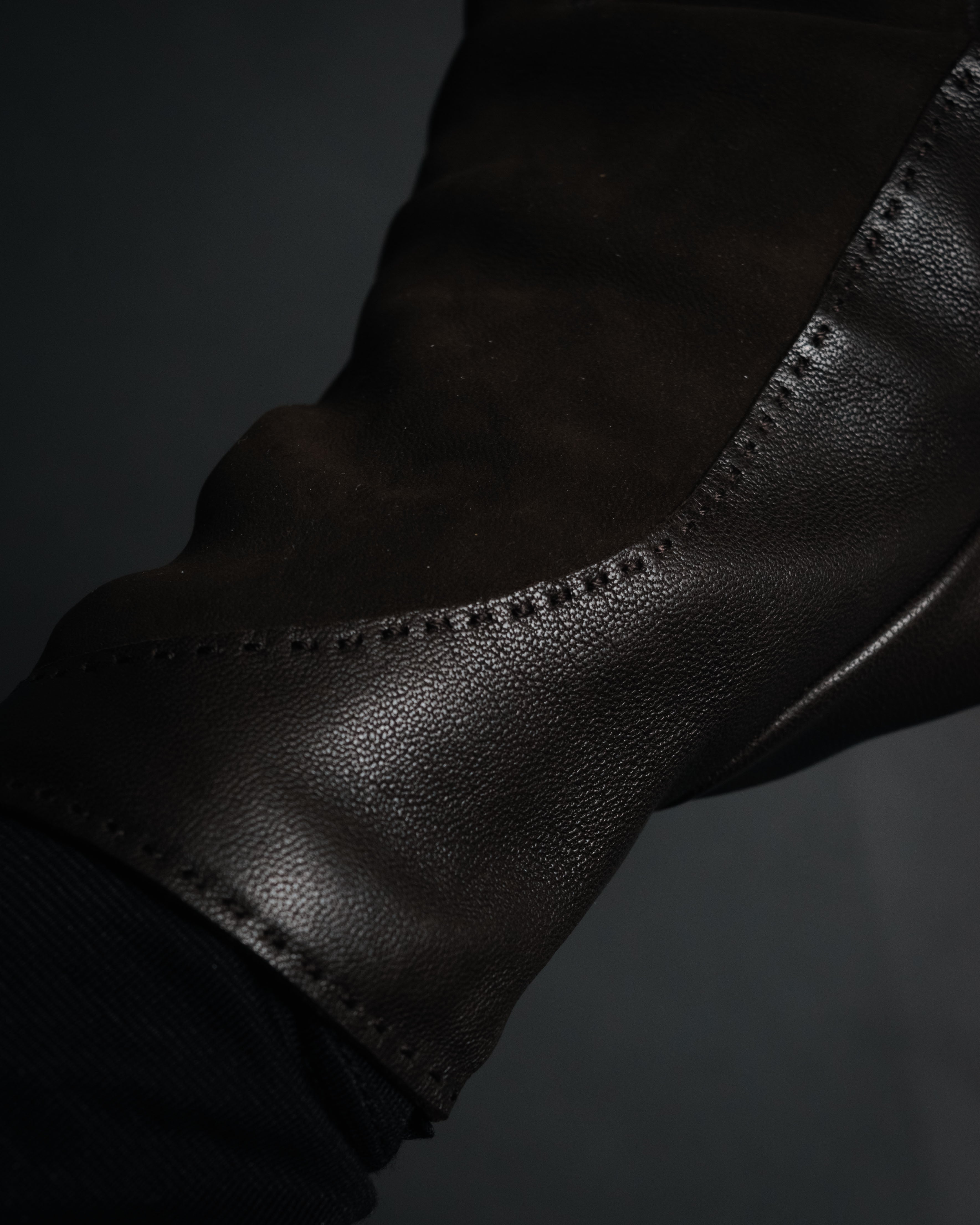 “HERMÈS” 2010’s bi material lambskin silk lined gloves