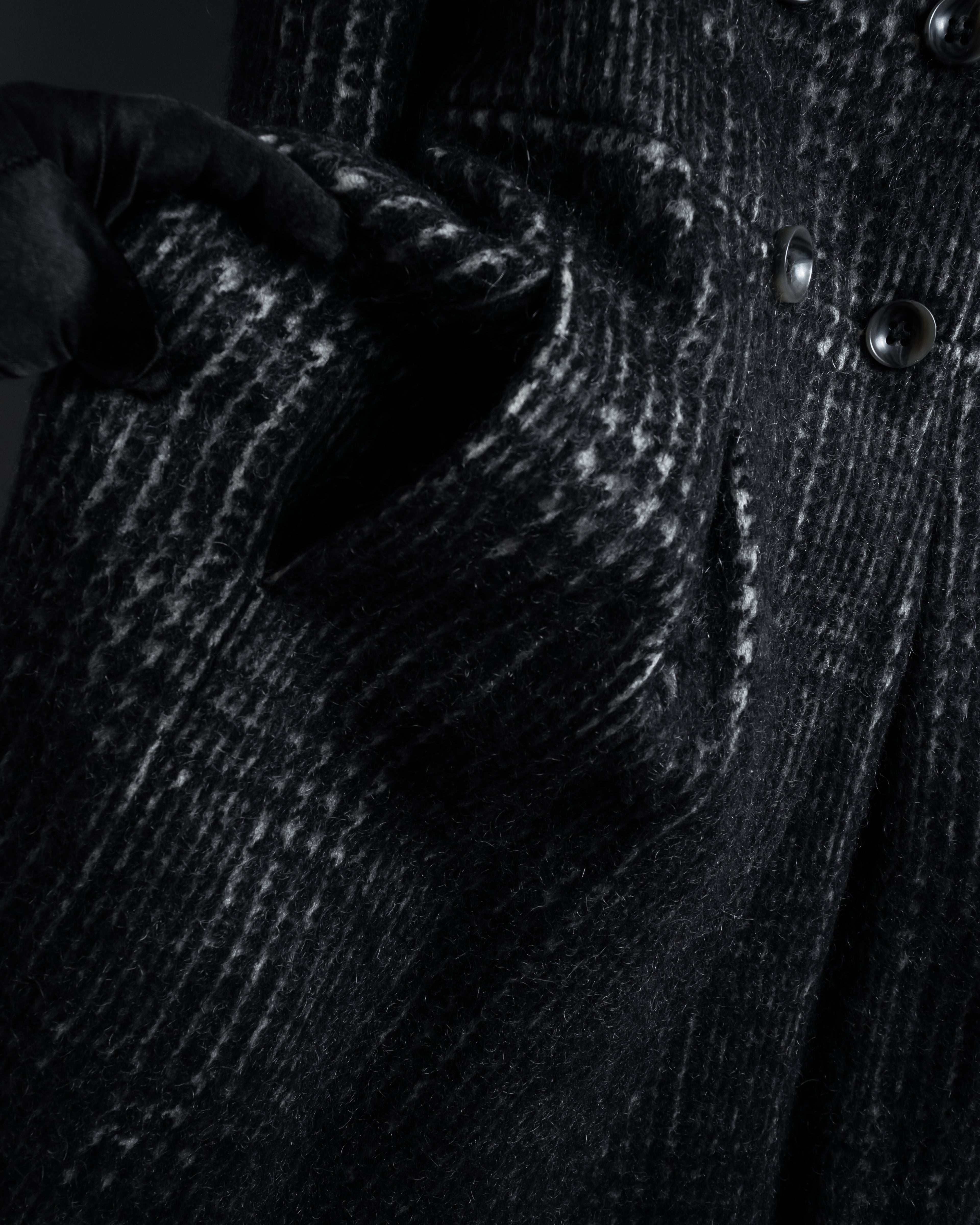 “MAX&Co.” Double-breasted houndstooth tweed coat