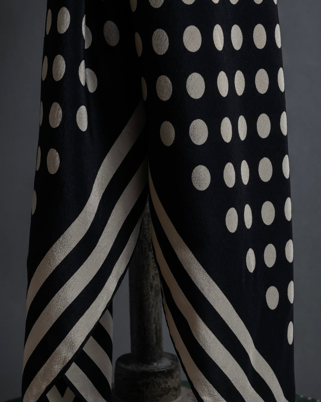 "JEAN PAUL GAULTIER" Classical dot pattern silk scarf