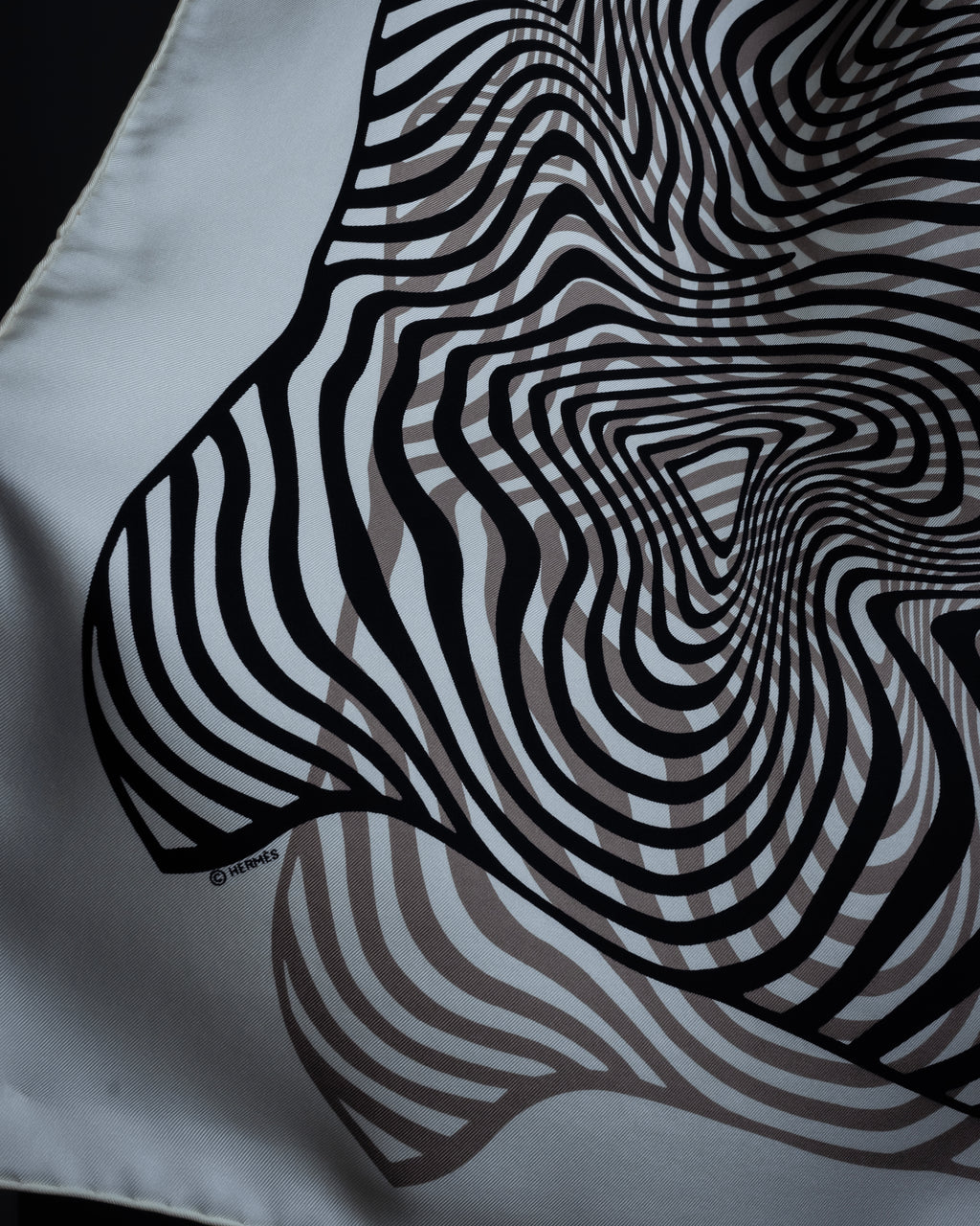 "HERMES" Zebra abstract print Carre 90 silk scarf