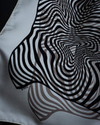 "HERMES" Zebra abstract print Carre 90 silk scarf