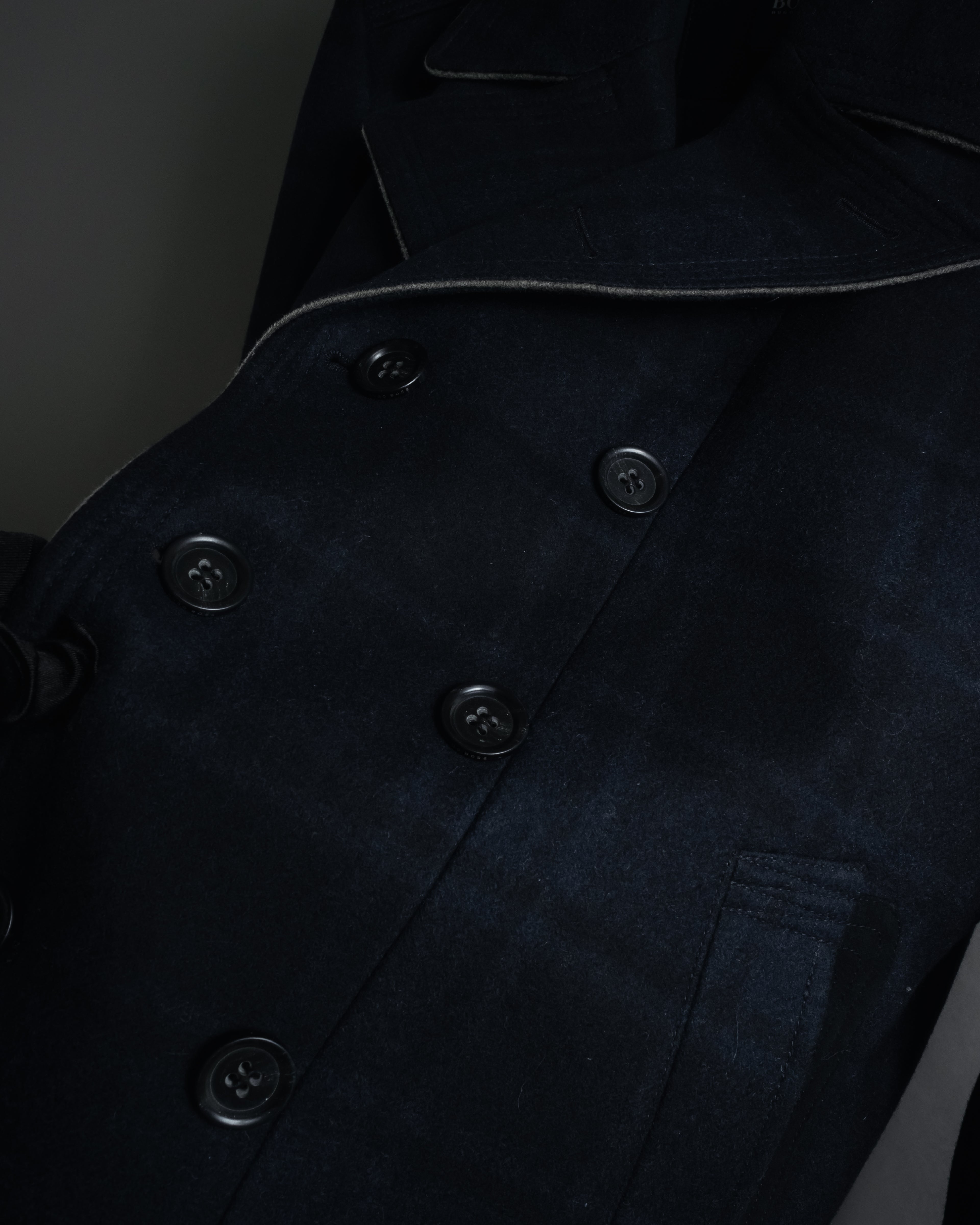 "HUGO BOSS" Double-breasted plaid coat