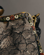 -SPECIAL- “VALENTINO GARAVANI” 2014-2016 lace embellished fringe frame bag