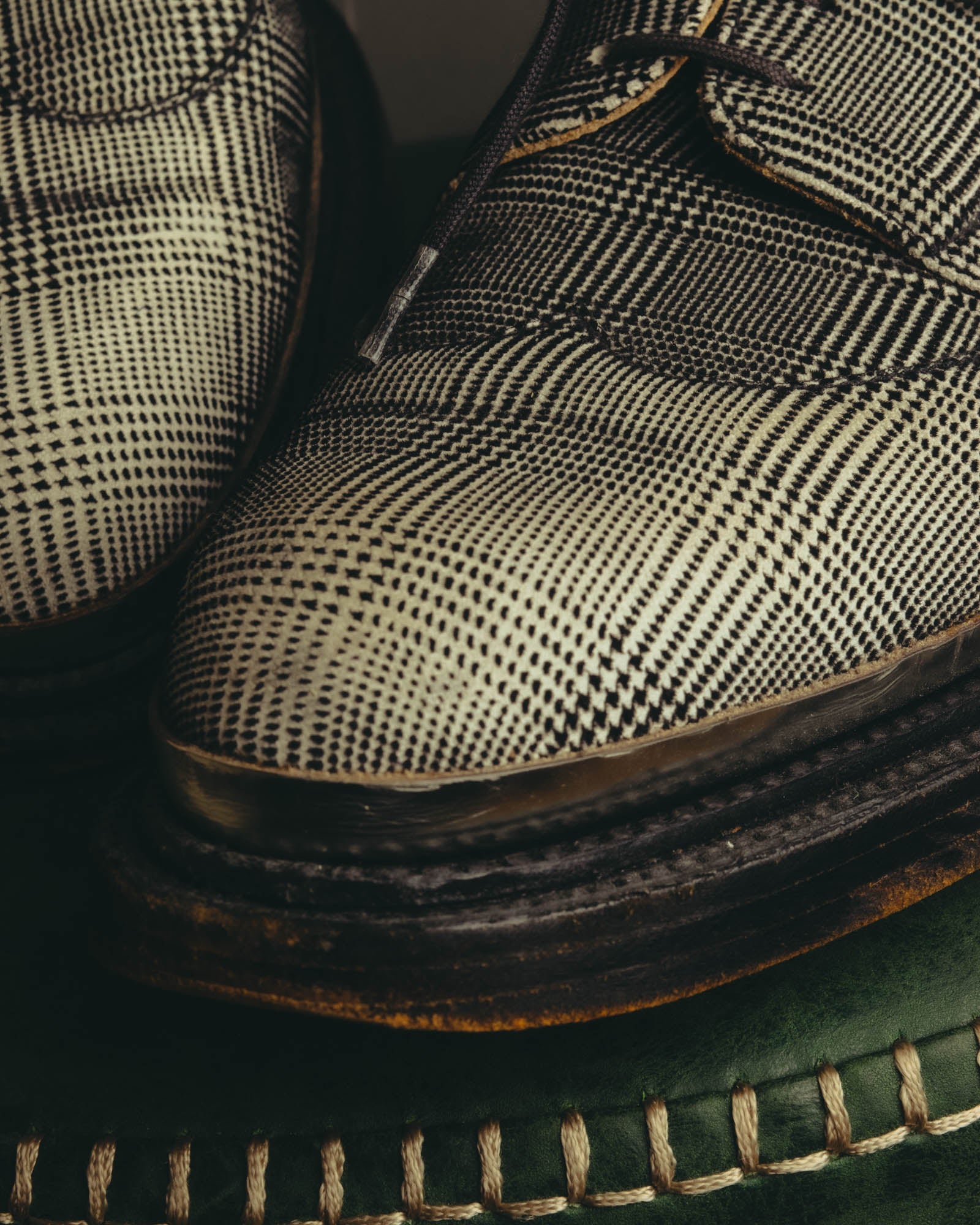 "J.M. WESTON" 2010's Prince of wales checked derby shoes
