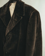 -SPECIAL- "GUCCI" 90's-00's Dark brown corduroy tailored chesterfield coat