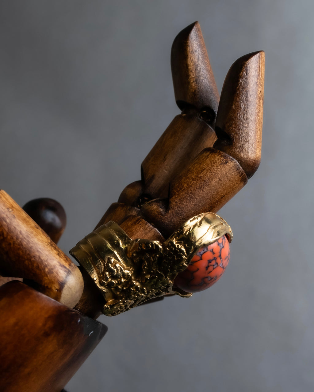 "YVES SAINT LAURENT" Treasure box style turquoise artillery ring