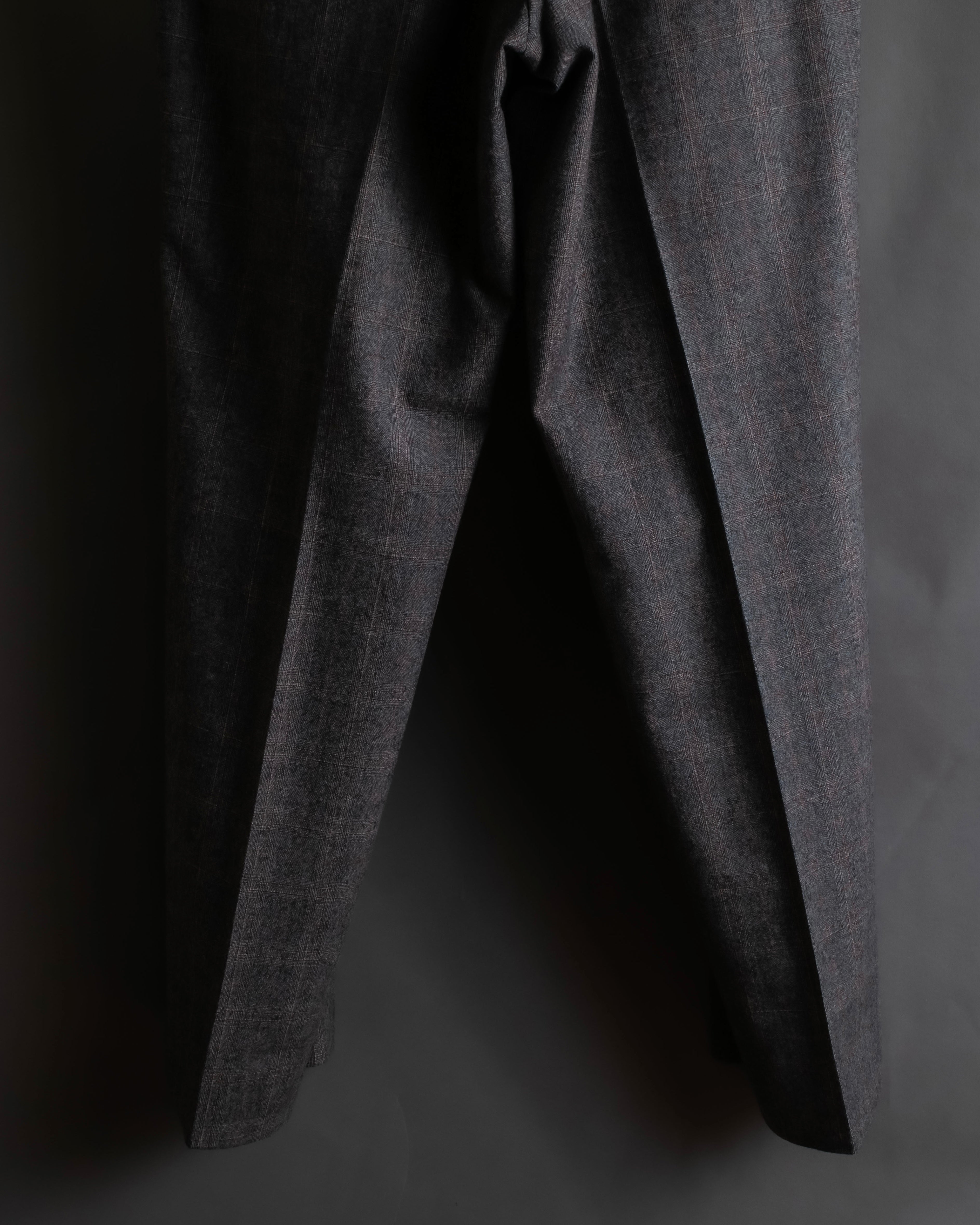 "HERMES" Heather gray cashmere blend slacks