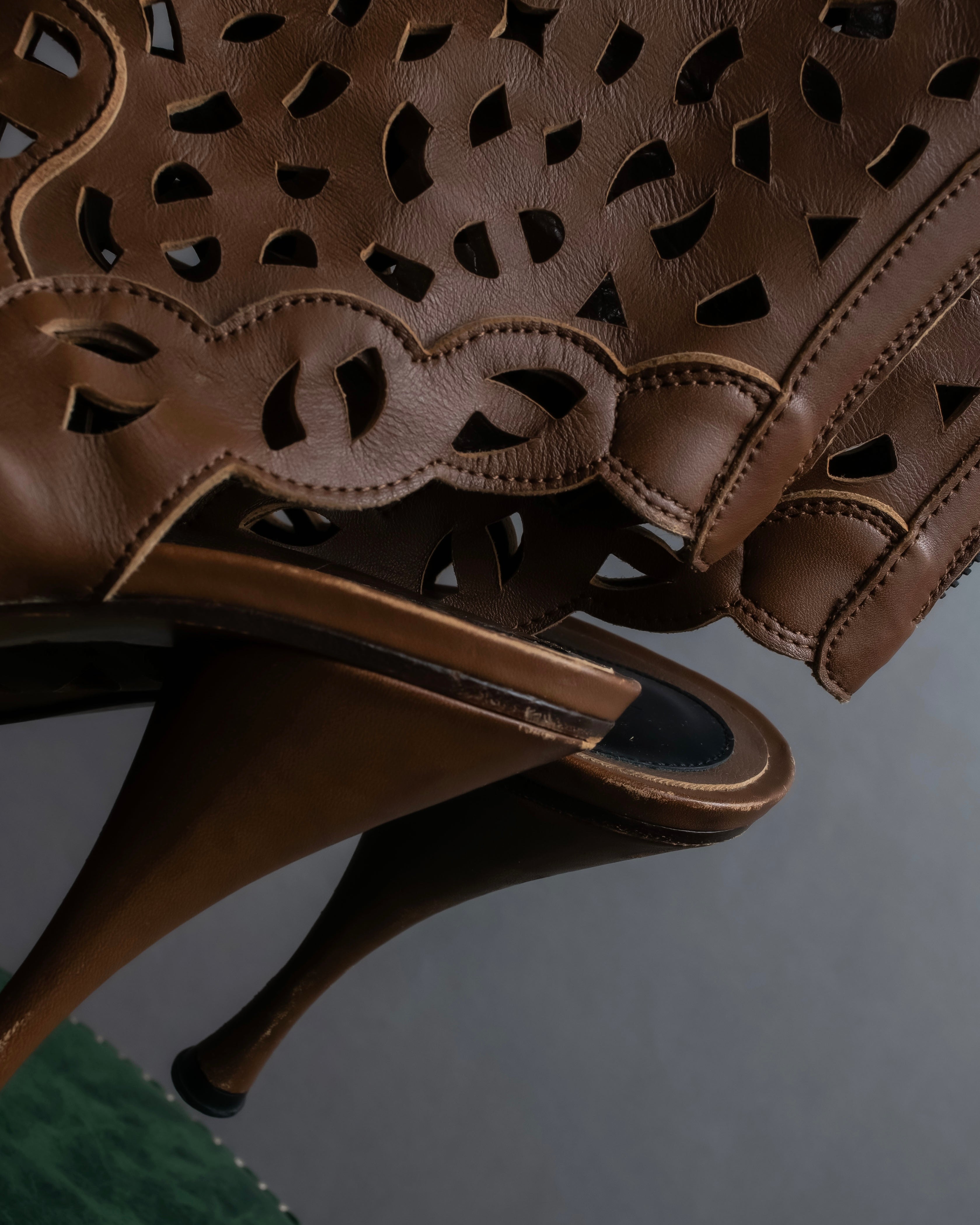 "MARNI" Geometric cut heel leather boots