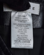 "CELINE" Front metal buckle detail leather skirt