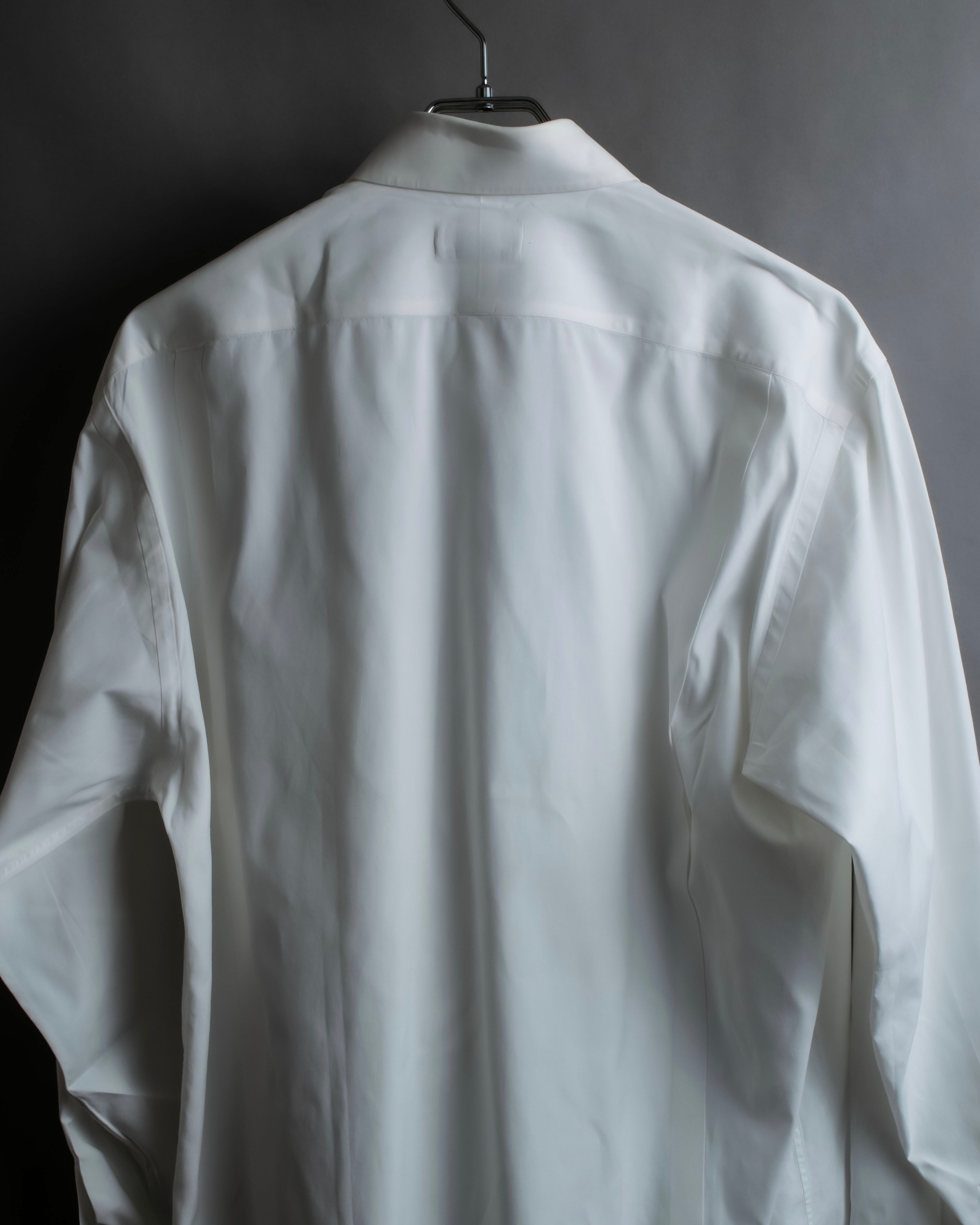 "HERMES" Yoke switching design white cotton shirt