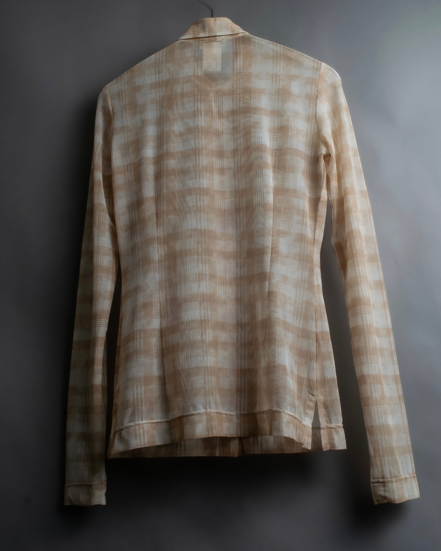 "DRIES VAN NOTTEN" Check pattern sheer shirt &amp; sleeveless tops