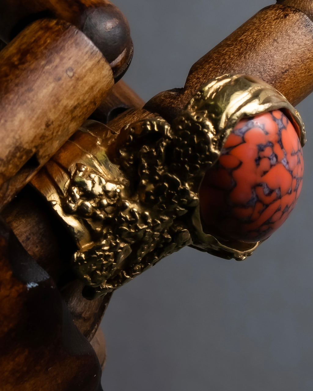 "YVES SAINT LAURENT" Treasure box style turquoise artillery ring