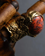 "YVES SAINT LAURENT" Treasure box style turquoise artillery ring