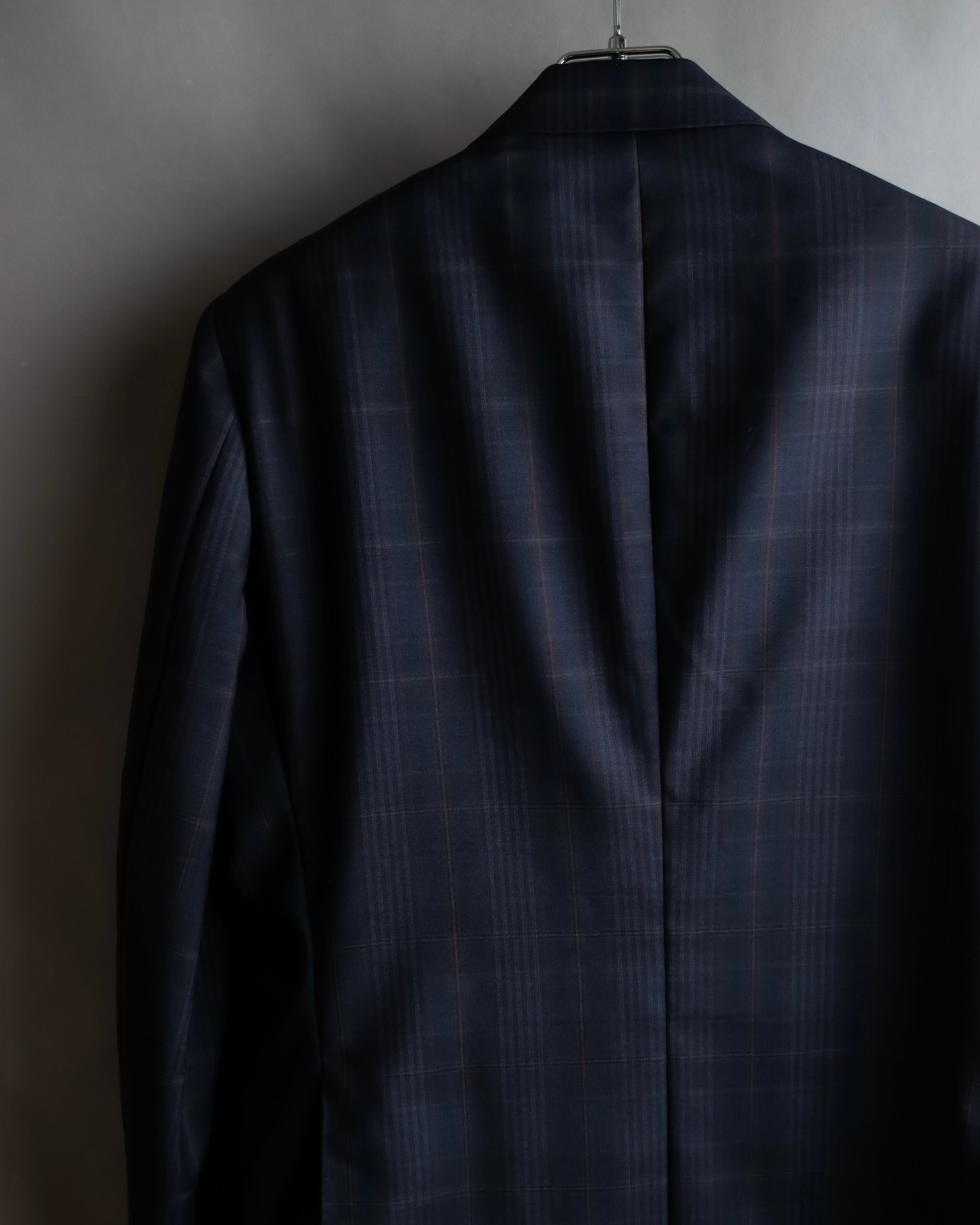 "BURBERRYS" Micro check pattern metal button blazer