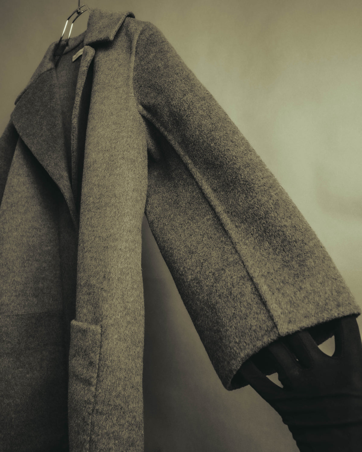 “BALENCIAGA” 00’s-10’s Wool angora wide-lapel coat