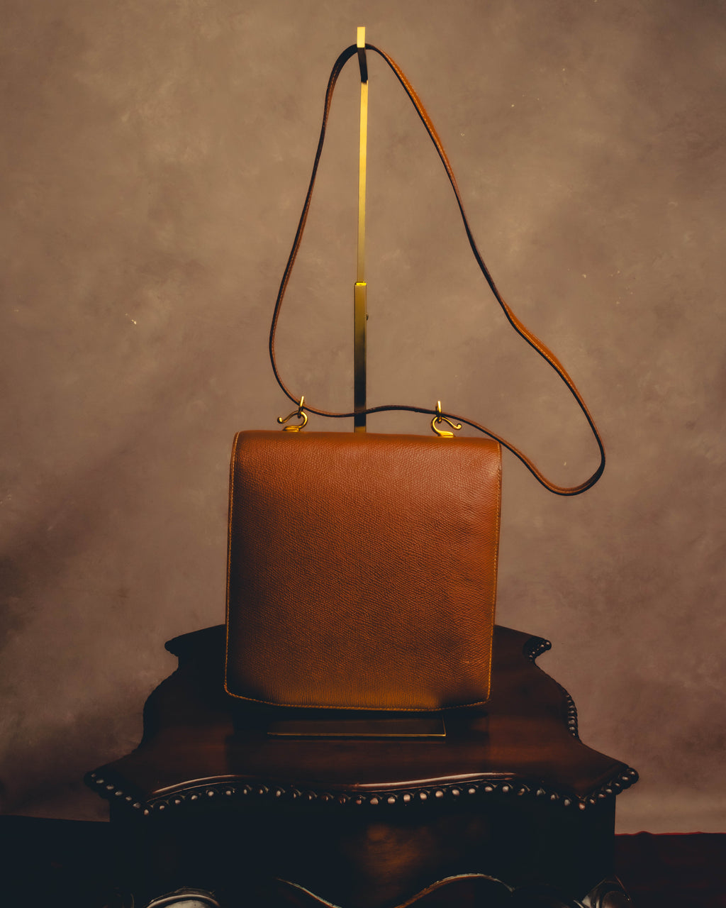 -SPECIAL- "Hermès" 80's Structured leather shoulder bag