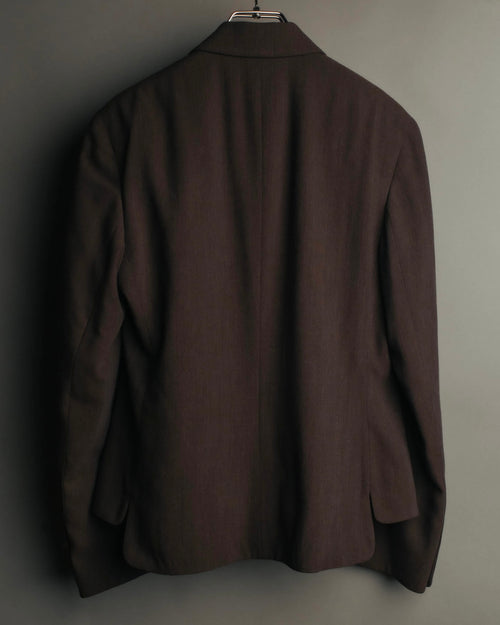 "Salvatore Ferragamo" 90's Shoe-motif gold button wool tailored jacket
