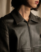 "Weekend Max Mara" Minimalist design center zip-up leather jacket