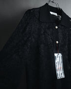 "VALENTINO MISS V" Late 80s botanical lace polo shirt