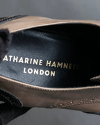 "KATHARINE HAMNETT" Wingtip design bicolor leather shoes